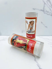 2 verres pin-up coca cola rétro