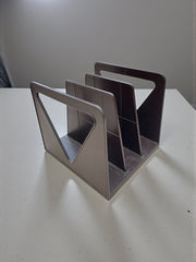 Range disques ou livres suédois, marque Esselte « Standy », marron, années 70