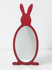 Miroir lapin en bois peint rouge