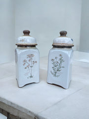 Duo de grands pots en grès herbier