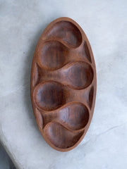 Plat apéro teck 1960 design scandinave danois Laur Jensen