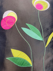 Duo de coussins motif floral style seventies