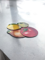 4 belles grandes planches à tartiner motif fruits et légumes vintage