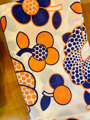 Nappe seventies orange et bleue