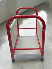 Porte magazines rouge et beige rétro