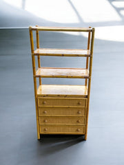 Grande étagère en rotin 4 tiroirs