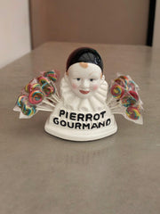 Présentoir à sucettes Pierrot Gourmand en céramique