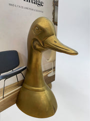 Serre livres canard en laiton