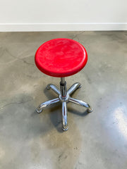 Ancien tabouret d’artiste assise rouge