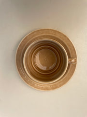 6 tasses et sous-tasse motif rétro