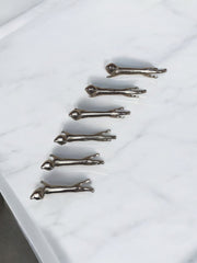 6 porte-couverts chat métal argenté vintage