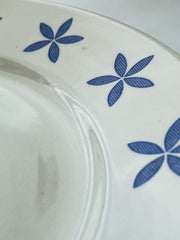 Assiettes céramique motif floral bleu