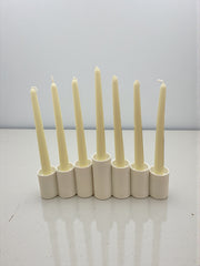 Bougeoir escalier 7 bougies en céramique blanche