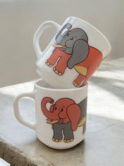 Duo de mugs éléphants amoureux Arcopal