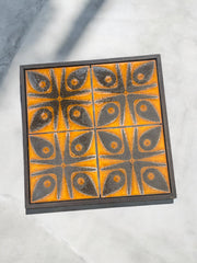 Sellette bois céramique orange