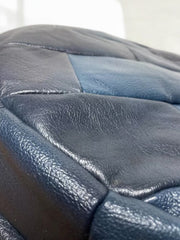 Pouf patchwork bleu année 70