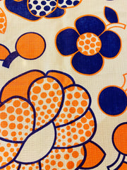 Nappe seventies orange et bleue