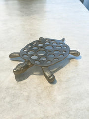 Dessous de plat tortue métal argenté