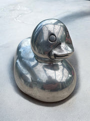 Canard métal argenté