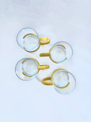 4 tasses jaunes années 80