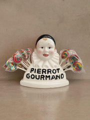 Présentoir à sucettes Pierrot Gourmand en céramique