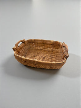 Grand panier en osier chinois tressé main