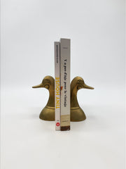 Serre livres canard en laiton