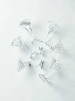 6 verres à cocktail pied zig zag