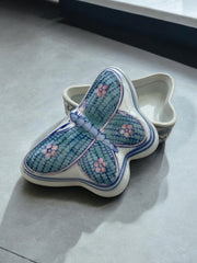Boite papillons porcelaine chinoise milieu du siècle