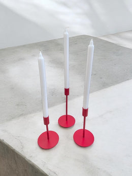 Trio de bougeoirs rouges ikea années 90