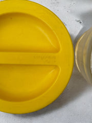 2 bocaux de conservation couvercle jaune plastique made in Italy, Borgonovo