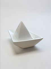 Bateau Origami déco ou porte bijoux en porcelaine