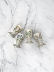 4 tasses mazagrans motif botanique