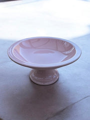 Ancien grand compotier ou coupe à fruits rose poudré