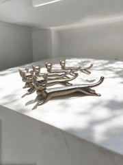 6 porte-couverts chat métal argenté vintage