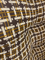 Fauteuil tissu graphique esprit scandinave en pin années 80