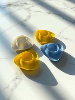 4 coquetiers triangulaire mélamine années 70