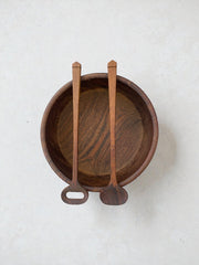 Saladier vintage milieu du siècle bois scandinave