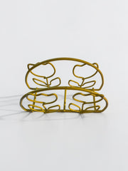 Porte serviettes metal jaune tulipe filaire