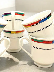 Ensemble de 6 tasses wellco Krefeld style Memphis en céramique