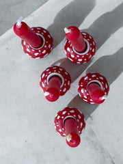 Porte bougie champignons porcelaine