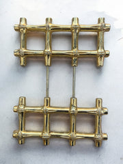 Sous plat métal doré façon bambou années 70