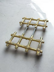 Sous plat métal doré façon bambou années 70