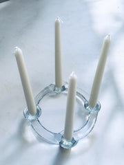 Bougeoir suédois en verre par Staffan Gellerstadt années 60