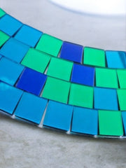 Miroir mosaïque bleu et vert
