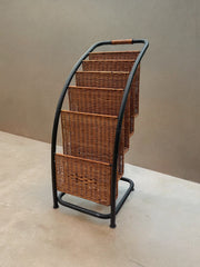 Porte revue en rotin années 70