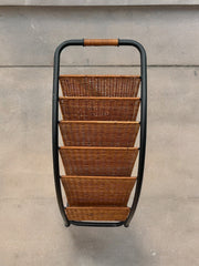 Porte revue en rotin années 70