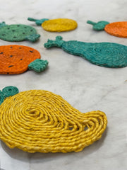 6 sous-verres en osier forme de fruit