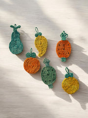 6 sous-verres en osier forme de fruit