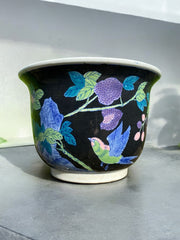 Cache pot thème végétal vintage style japonais